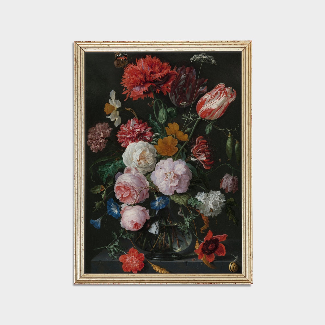 Dutch Old Master Floral Still Life with Striped Tulips Poster - Image 2
