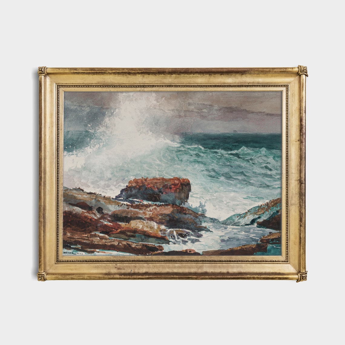 Winslow Homer 1883 Stormy Waves Breaking on a Rocky Coast Poster - Image 5