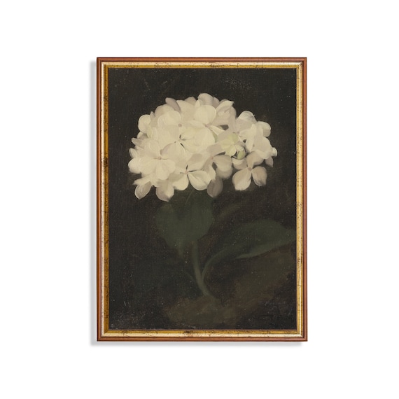 Hydrangea Vintage Botanical Art Print, Farmhouse Decor