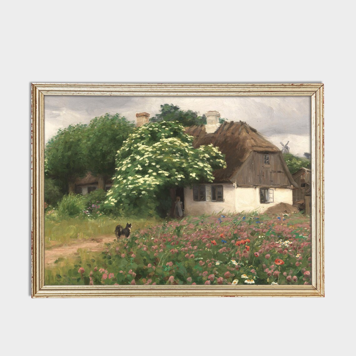 Vintage Cottage Landscape, Country Farmhouse Art Print - Image 2
