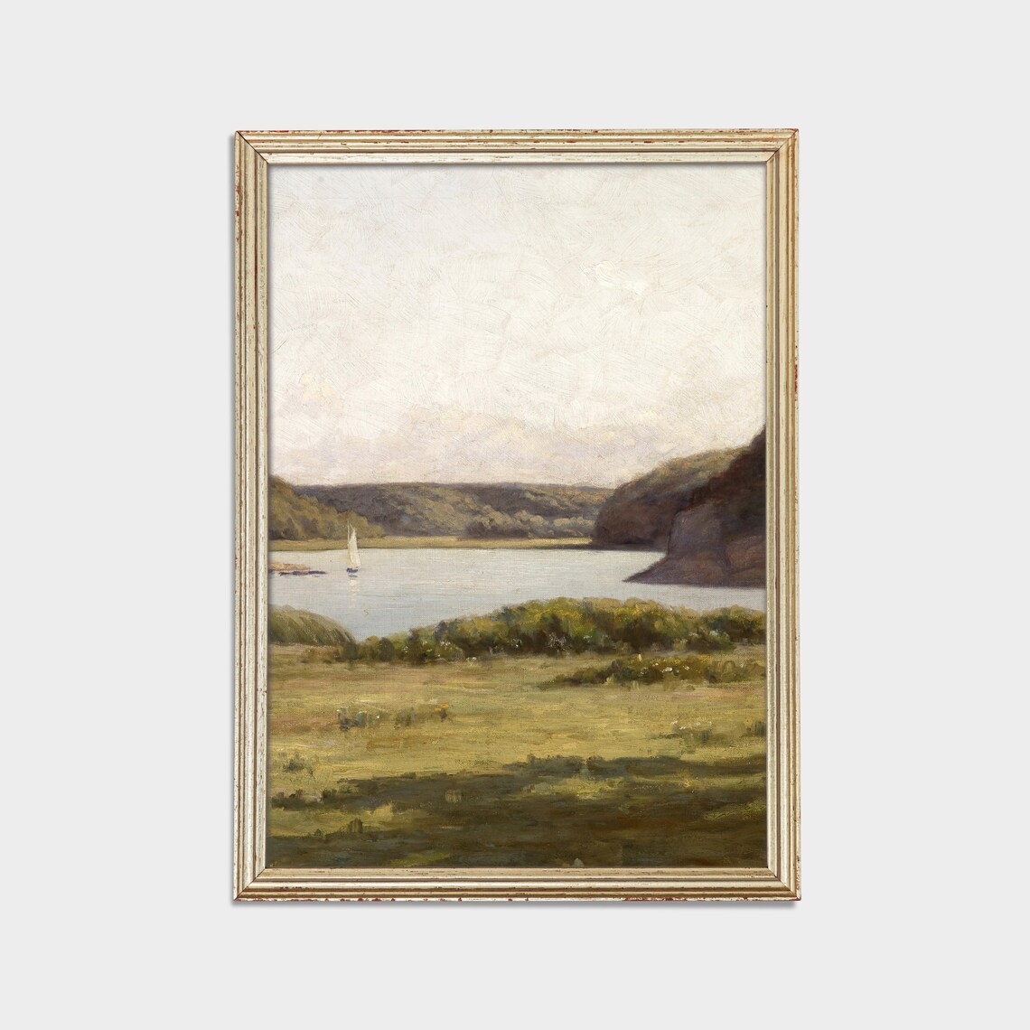 Green Landscape Painting Vintage Country Decor Art Print - Image 3