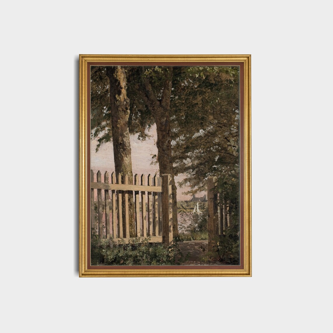Vintage Landscape Trees Art Print, Rustic Farmhouse - Image 3