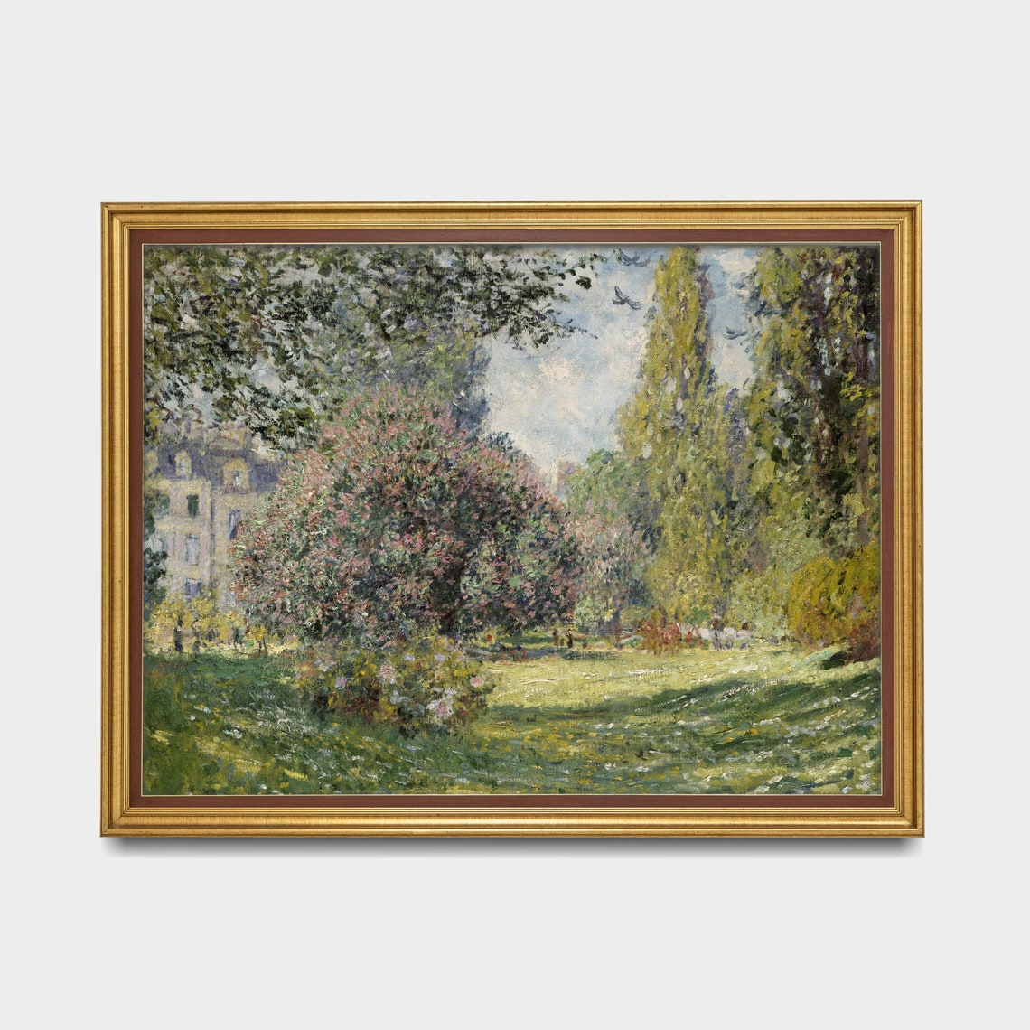 Sun Dappled Garden with Blooming Lilacs Impressionist Landscape Poster - Image 4