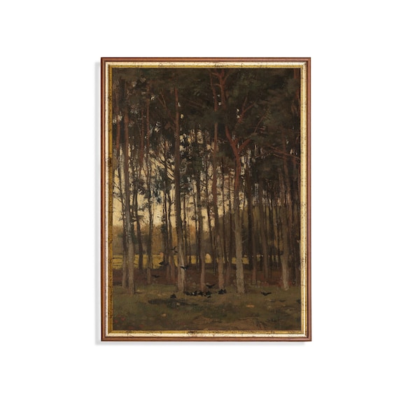 Printed And Shipped Vintage Wood Landscape Antique Forest Print Rustic Farmhouse Decor Country Scenery Fine Art Mailed Print