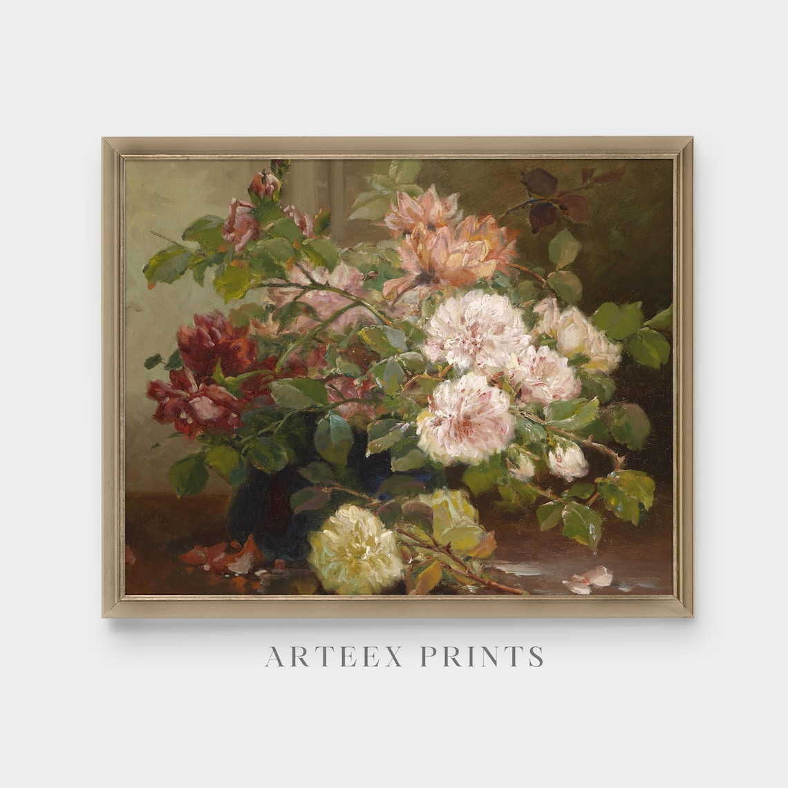 Vintage Still Life With Flowers Poster Print - Image 3