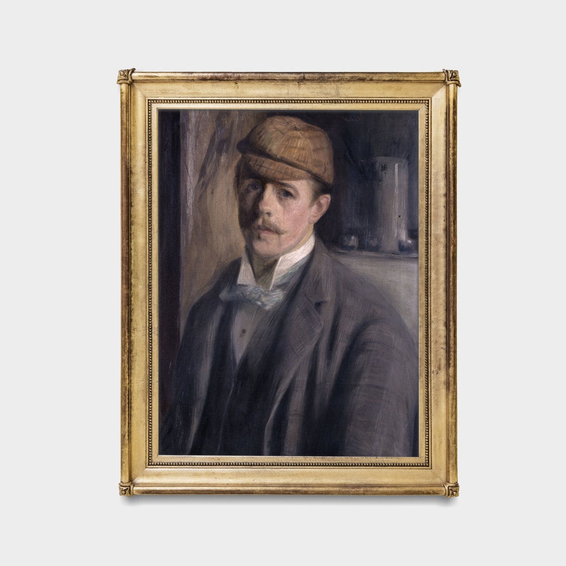Victorian Gentleman in a Tweed Deerstalker Cap Portrait Poster - Image 2