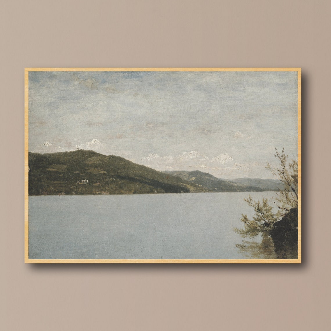 Calm Lake Beneath Green Hills Peaceful Tranquil Waterscape Poster - Image 4