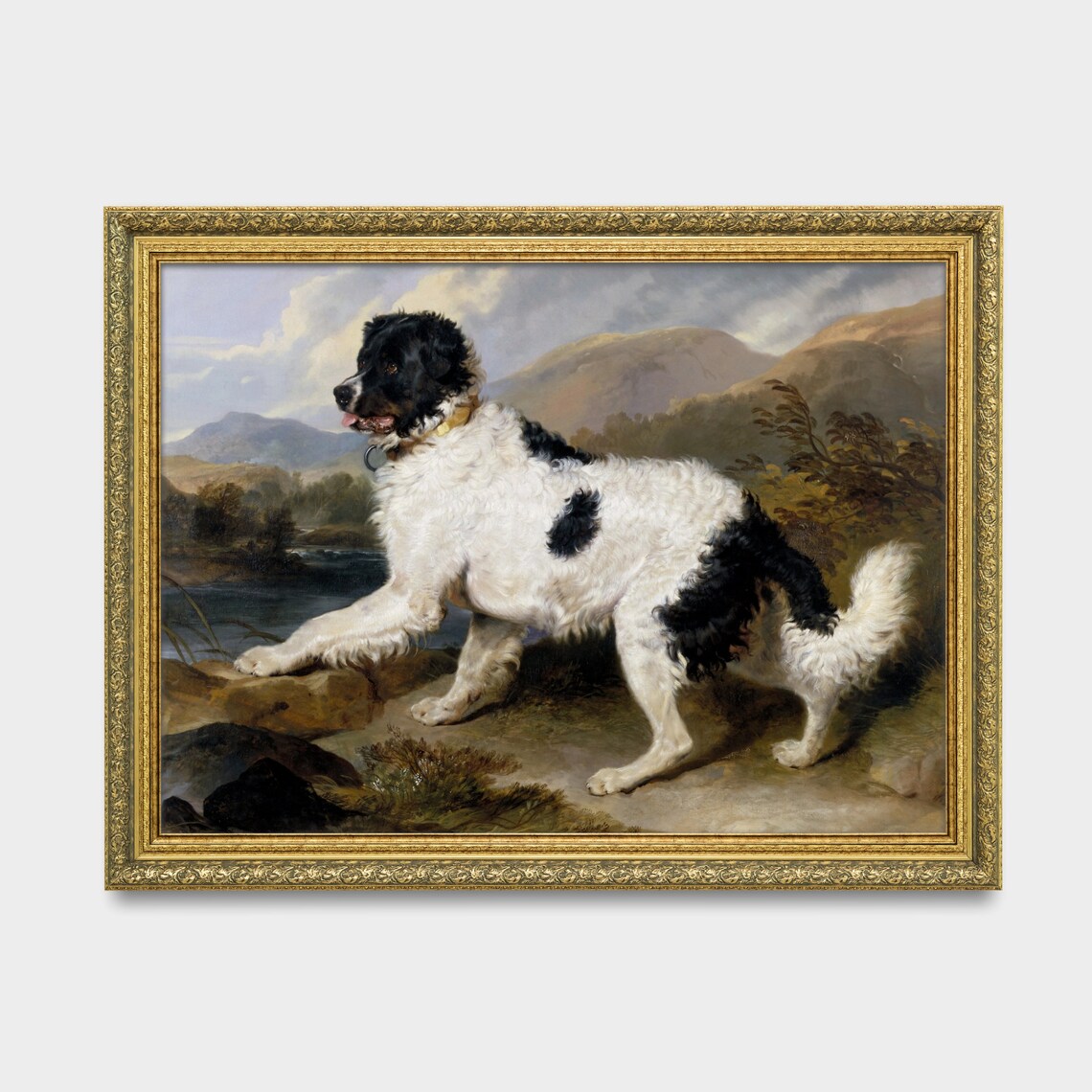 Vintage Dog Painting Antique Animal Print Wall Art Farmhouse Country Decor Dog Lover Gift Fine Art - Image 3