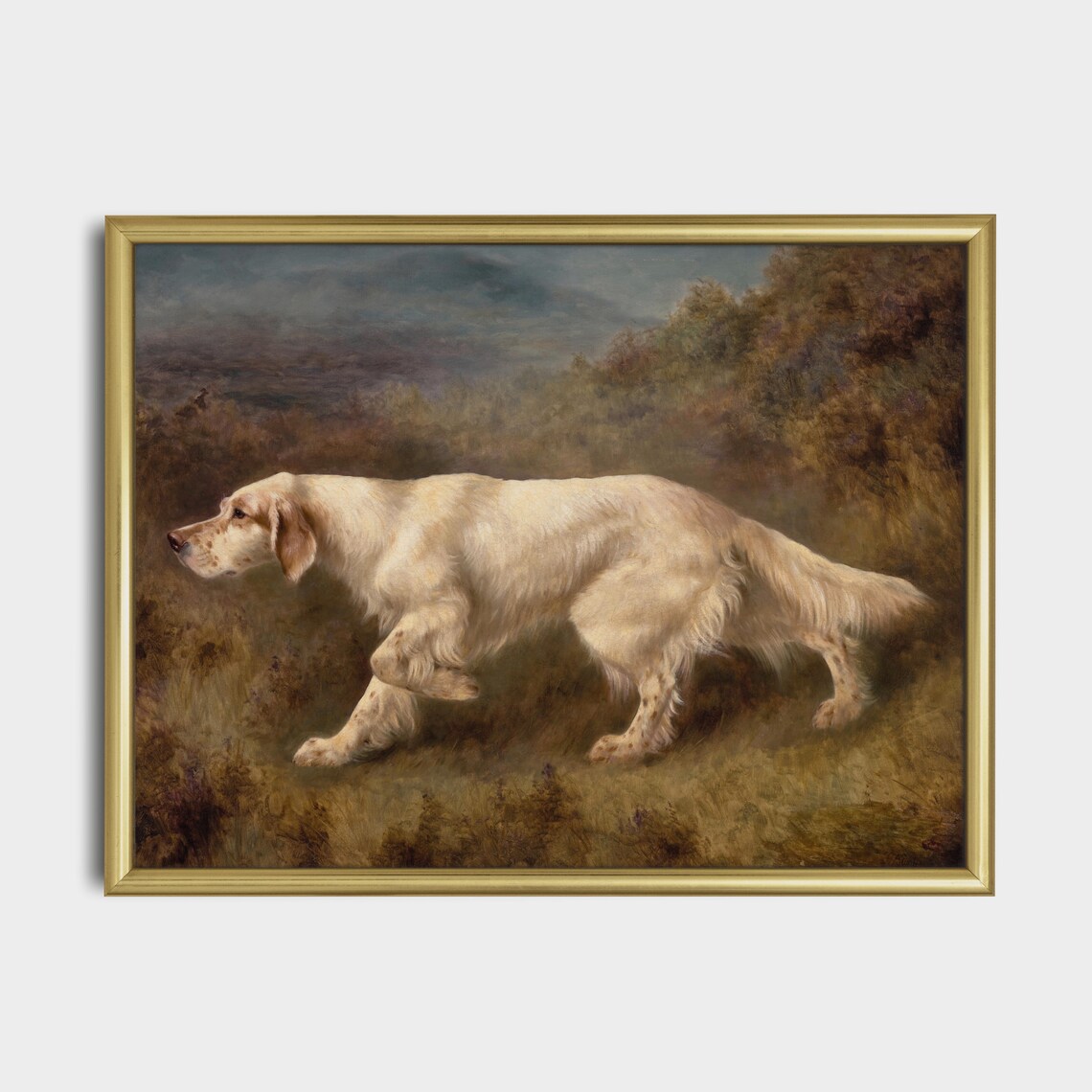 Vintage Dog Painting Antique Animal Print, Rustic - Image 3