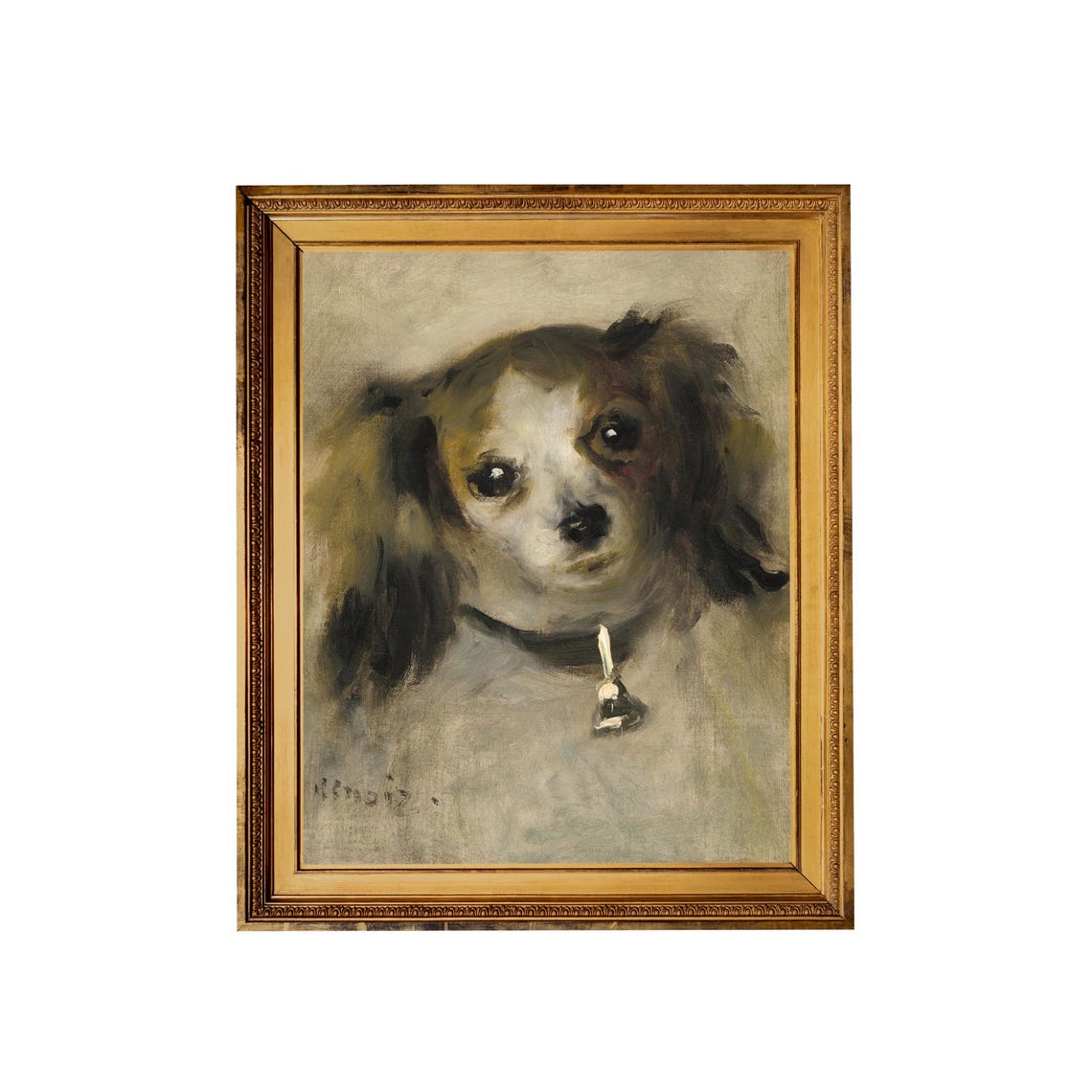 Small Spaniel Head with a Bell Collar Vintage Dog Sketch Poster - Image 5