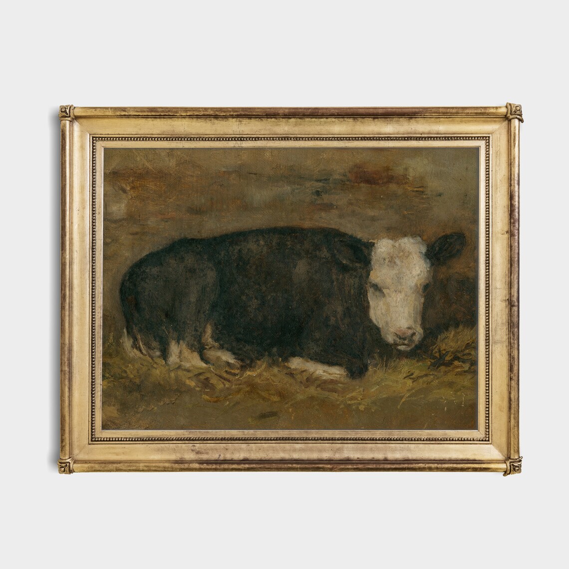 Vintage Cow Painting, Rustic Farmhouse Art Print - Image 2