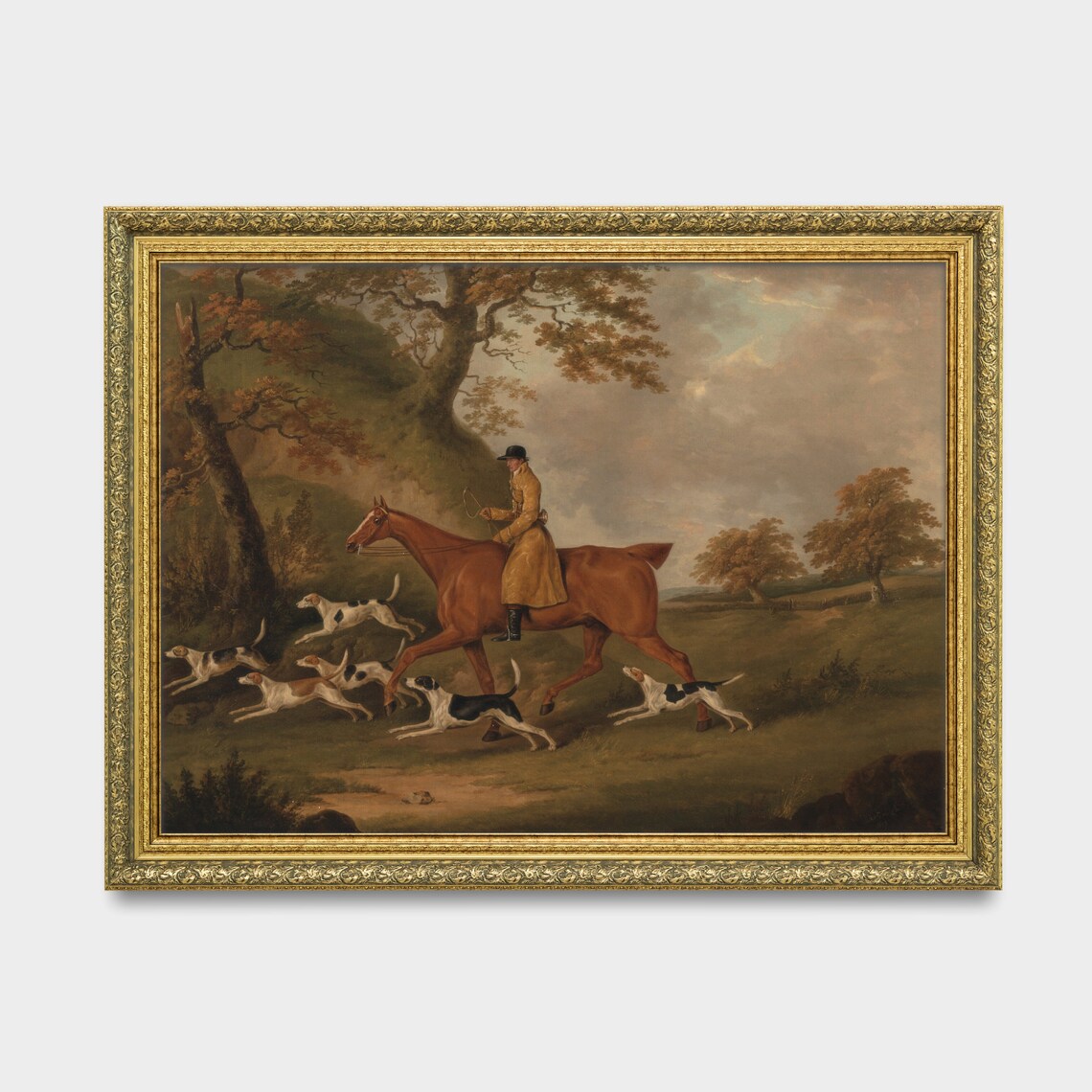 Vintage Horse and Hound Art Print, Rustic Equestrian - Image 3