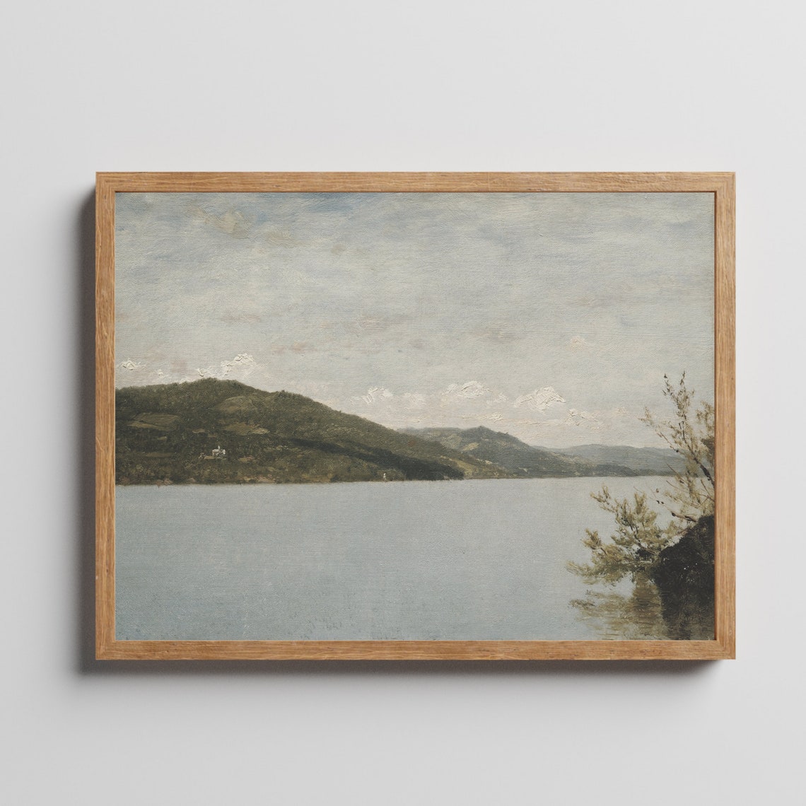 Calm Lake Beneath Green Hills Peaceful Tranquil Waterscape Poster - Image 3