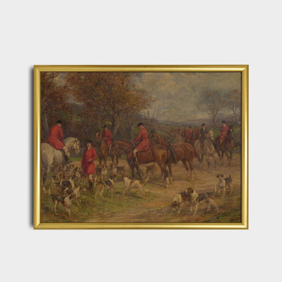 Mailed Art Vintage Equestrian Painting, Farmhouse Decor - Image 2