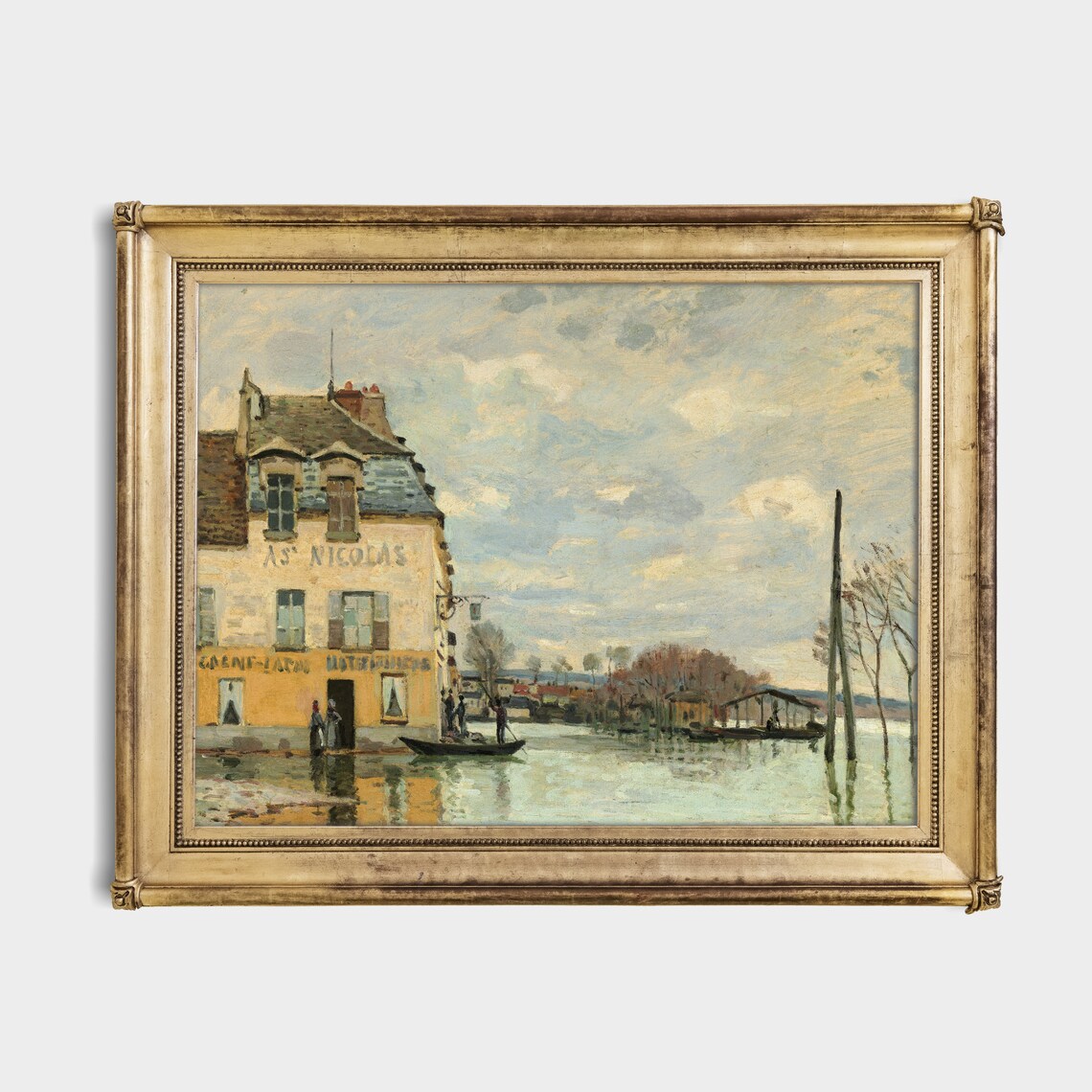 Vintage French Landscape, Antique Oil Painting Print - Image 2