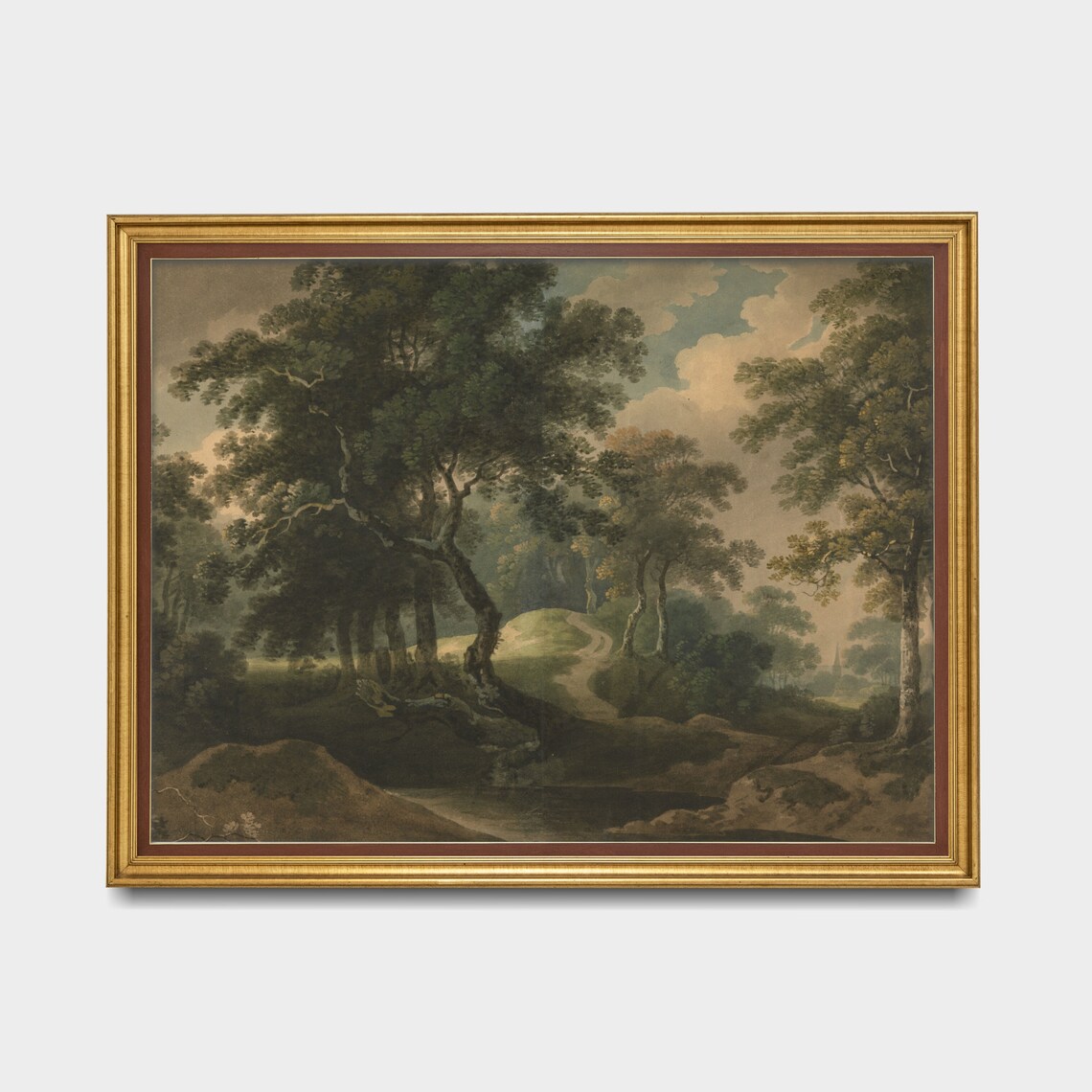 Vintage Landscape Painting, Antique Farmhouse Decor - Image 3