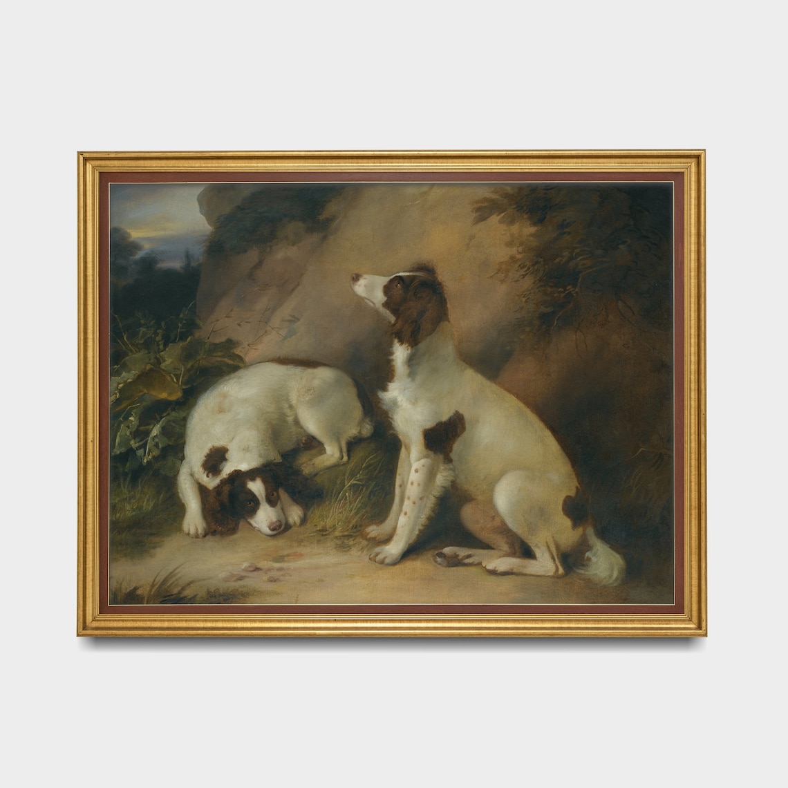 Vintage Dog Painting Antique Rustic Farmhouse Art Print - Image 2