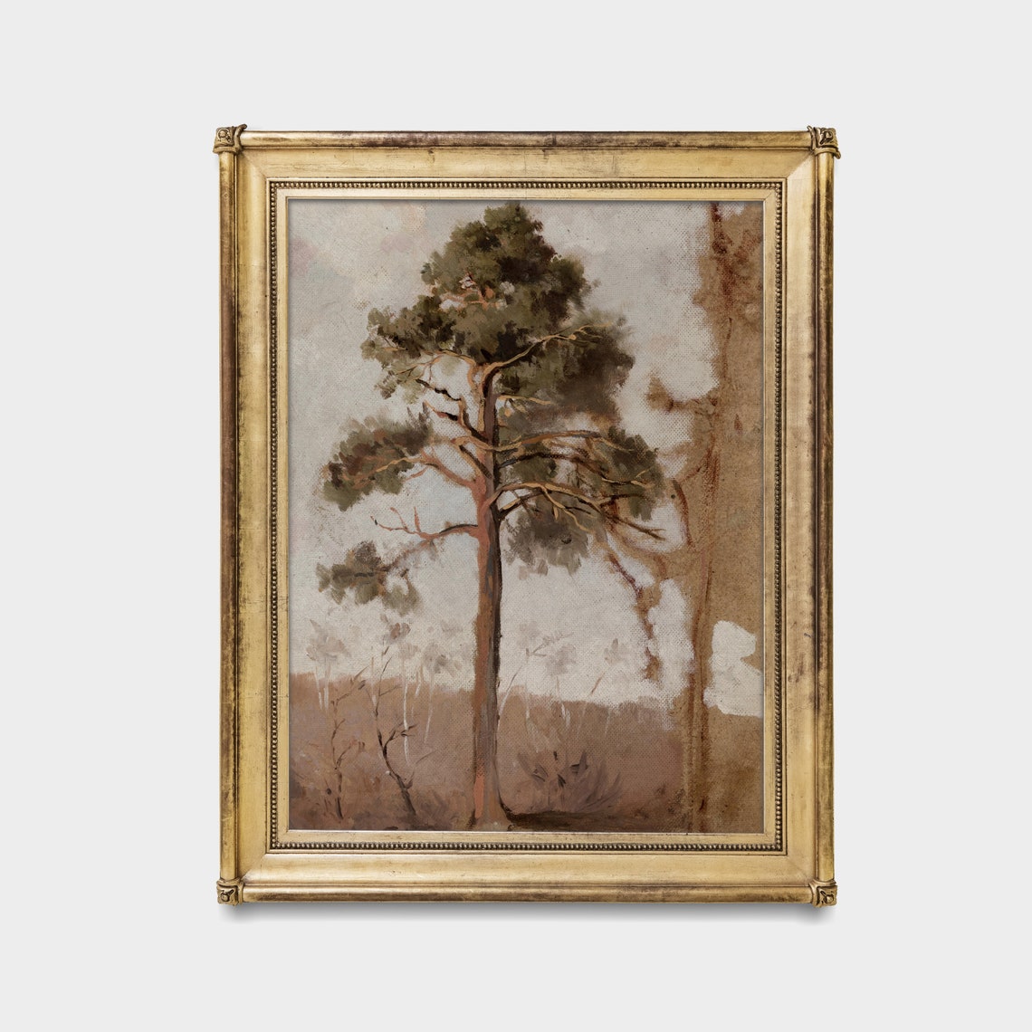 Vintage Landscape Painting Antique Pine Tree Print Rustic Forest Fine Art Wall Art Farmhouse Decor - Image 4