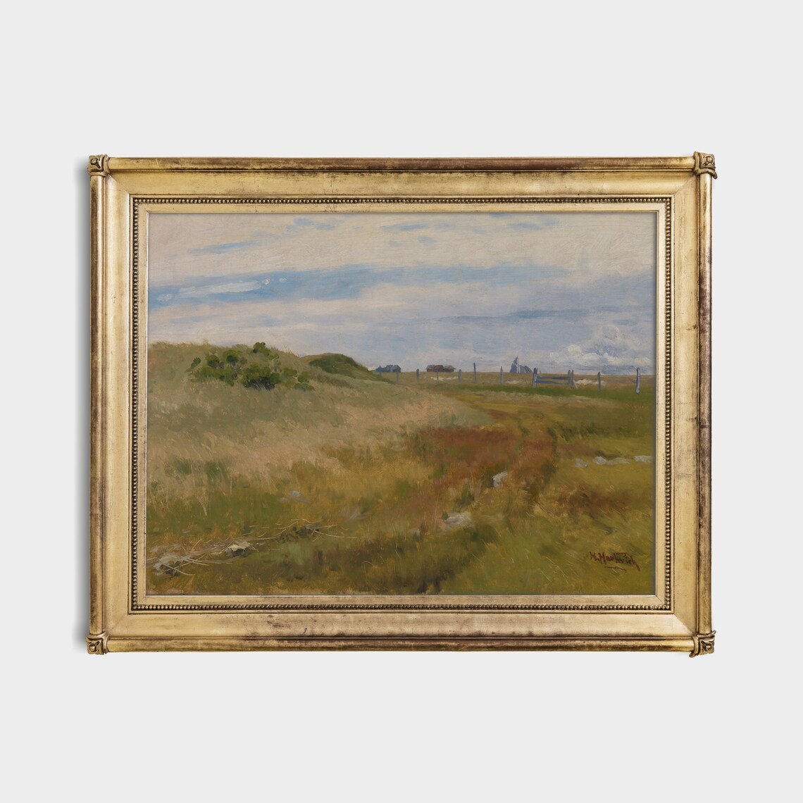 Open Moorland With Fence Posts and Distant Farm Buildings Poster - Image 4