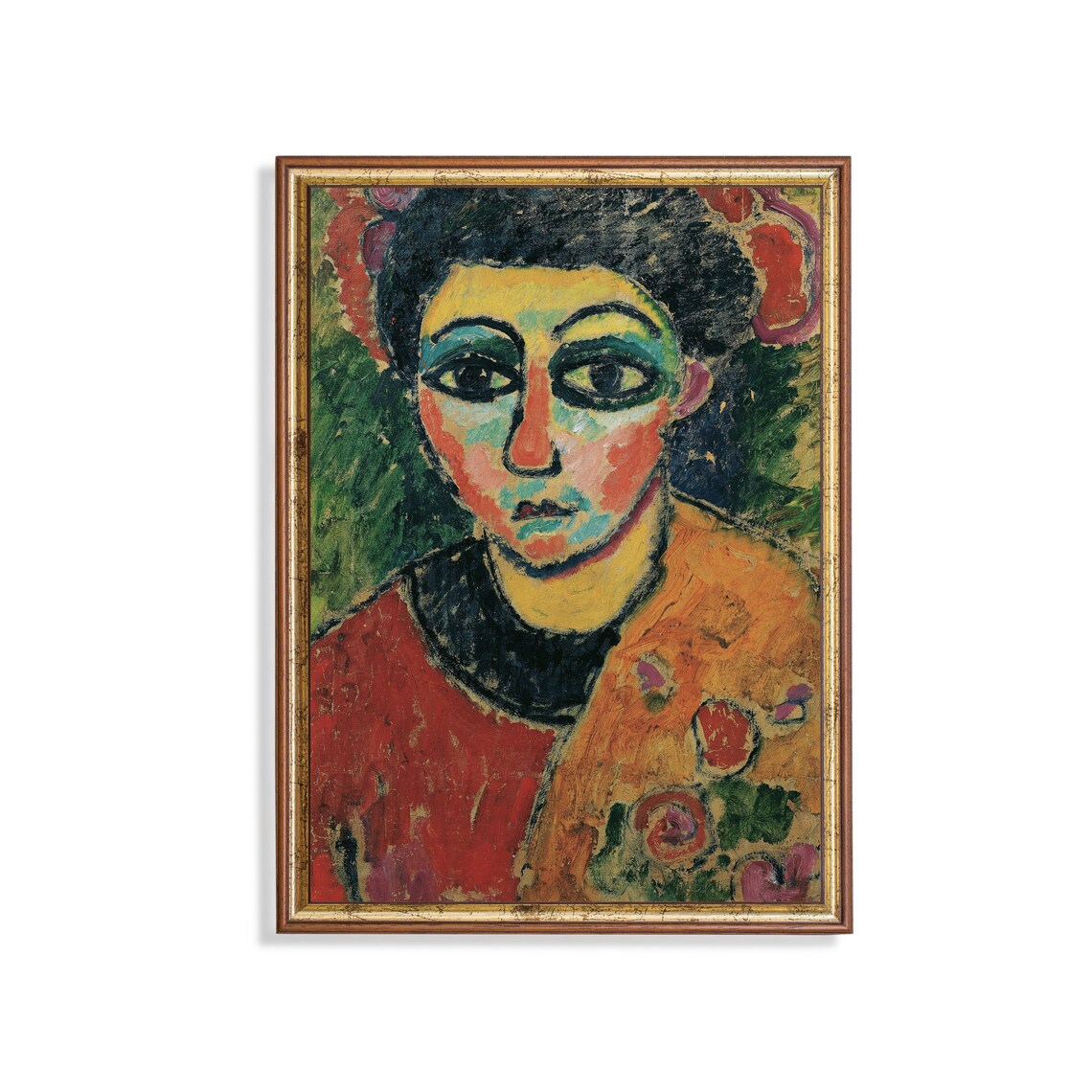 Bold Fauvist Woman Portrait With Vivid Color Expressionist Poster