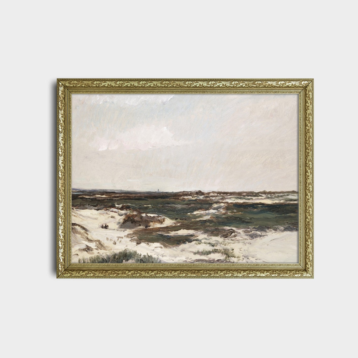 Windswept Coastal Dunes with Breaking Surf Antique Seascape Poster - Image 2