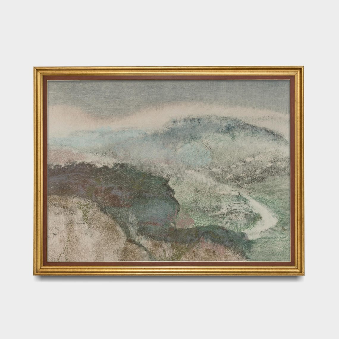 Soft Misty Abstract Landscape in Muted Sage and Grey Tones Poster - Image 5