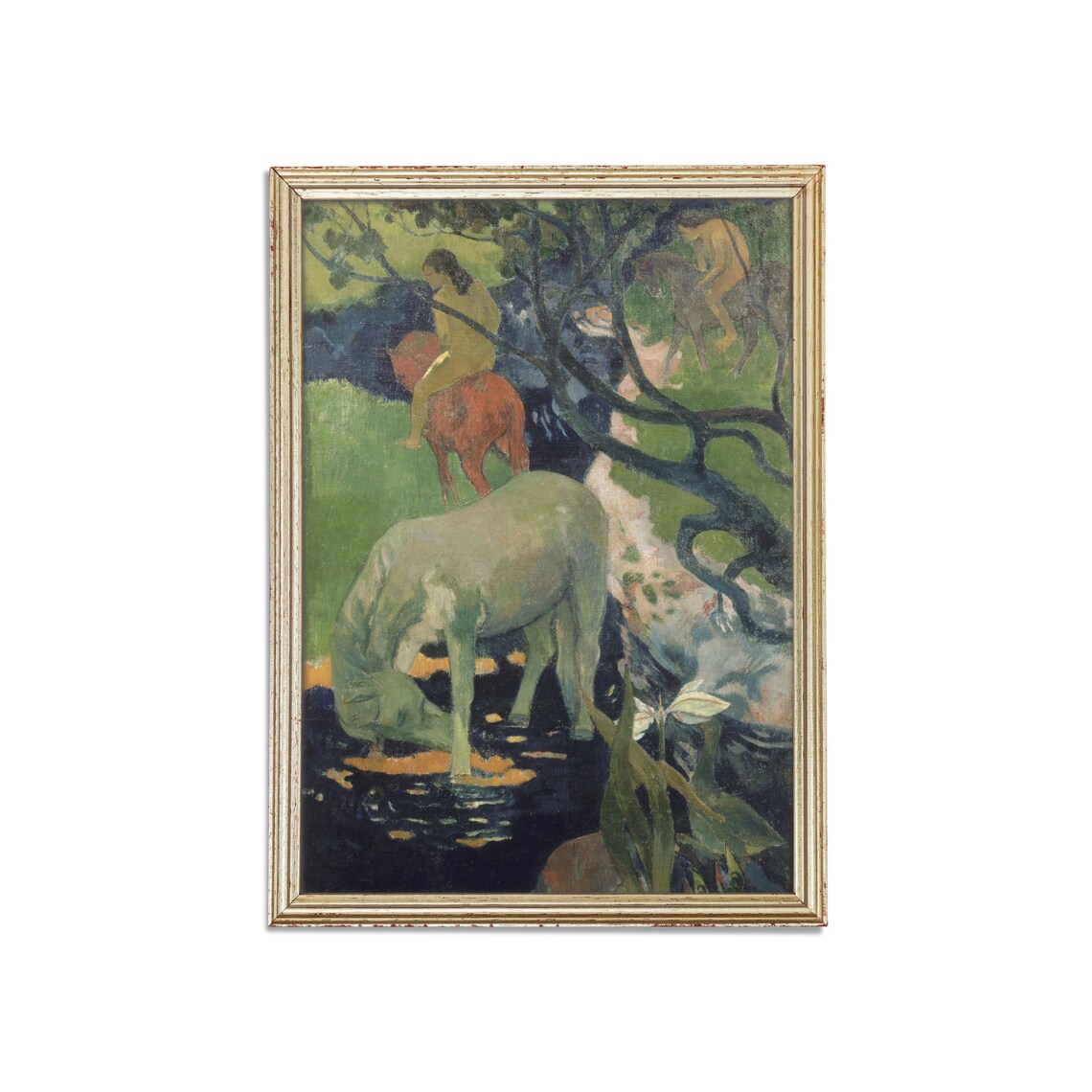 Paul Gauguin The White Horse at a Tahitian Stream Art Poster - Image 2