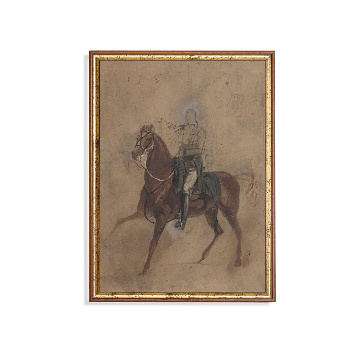 Vintage Horse Study, Rustic Equestrian Art Print