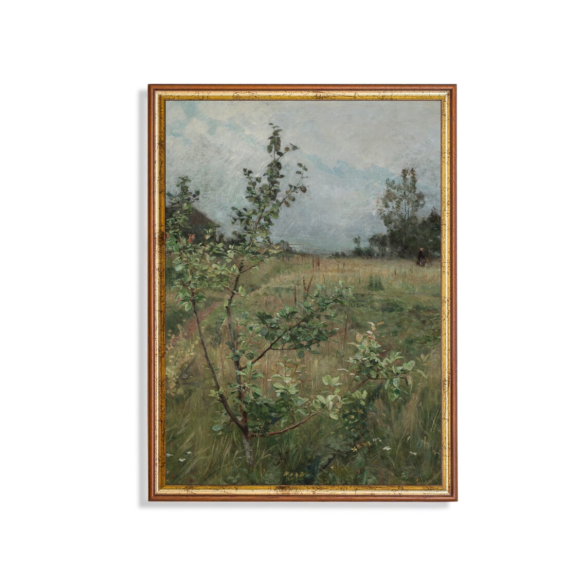 Vintage Spring Landscape, Farmhouse Country Art Print