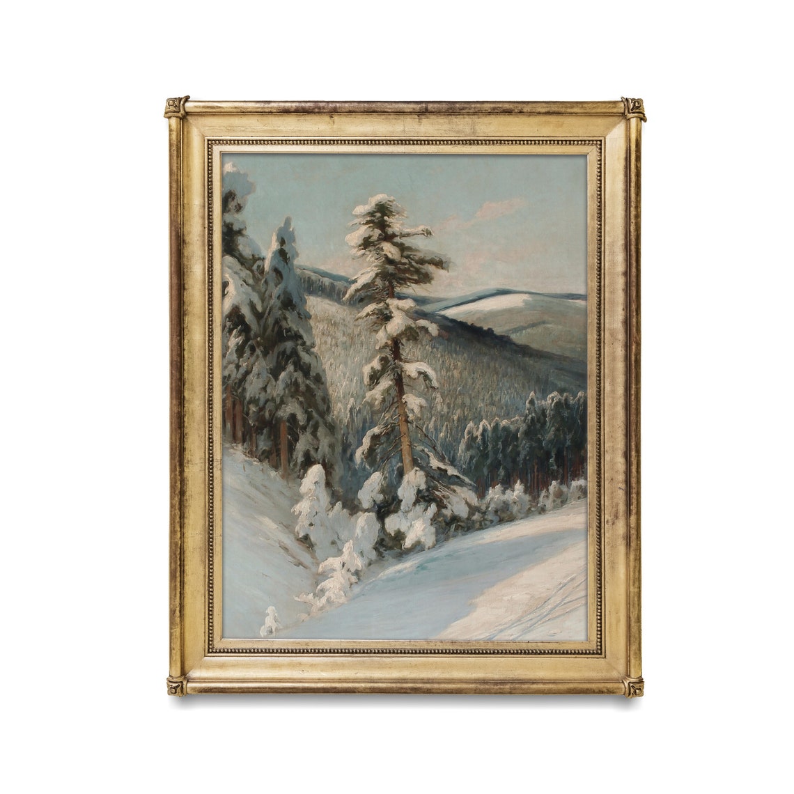 Snow-Covered Pines Overlooking Mountain Valley Winter Poster - Image 2