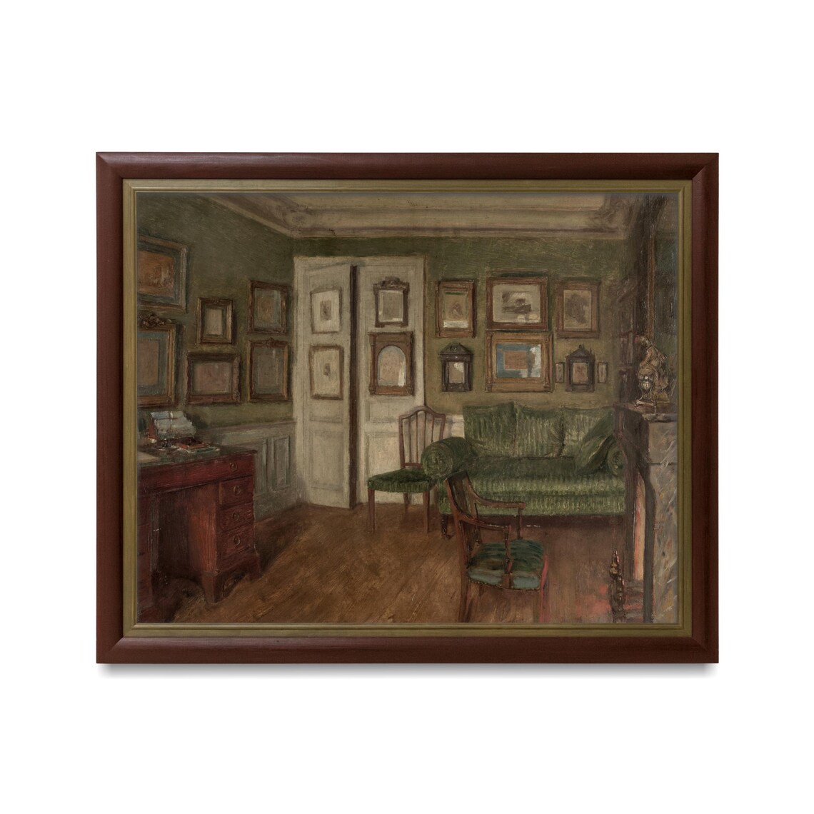 Vintage European Parlor Interior Painting Classic Home Art Poster - Image 5