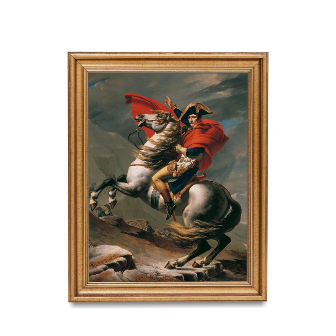 Napoleon Crossing the Alps Horseback Vintage History Painting Poster - Image 3