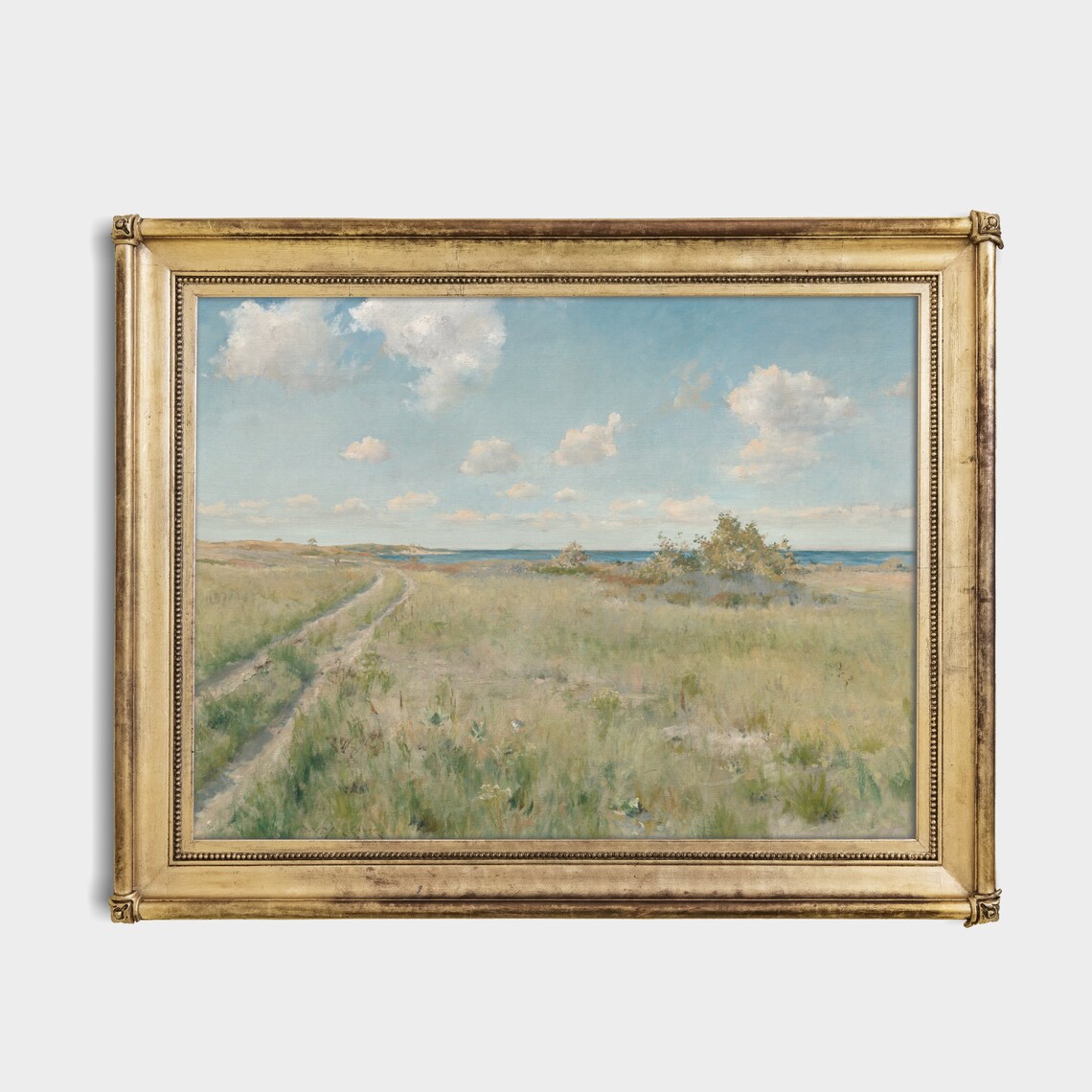 Vintage Landscape Painting, Rustic Farmhouse Art Print - Image 3