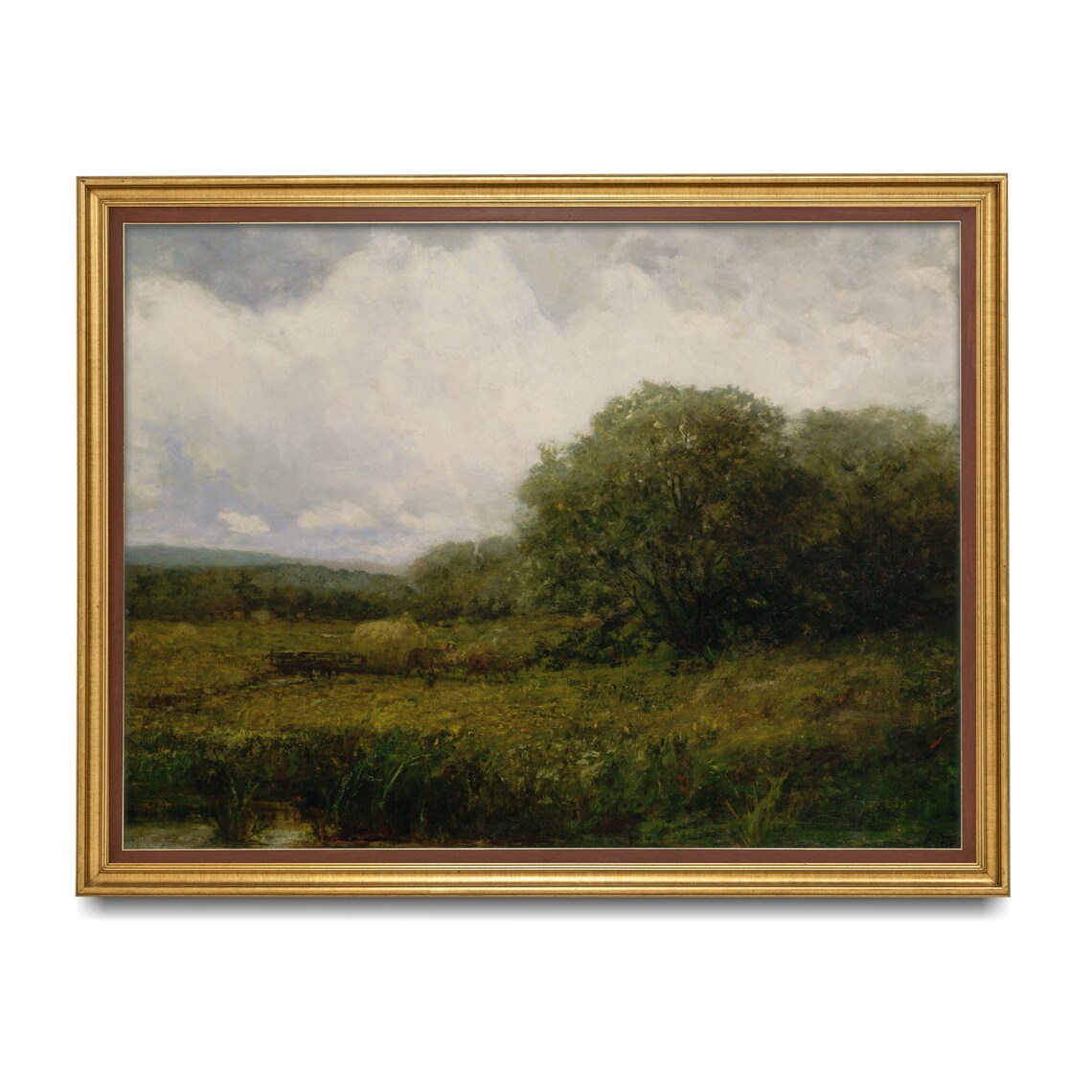 European Landscape Vintage Art Print, Haycart Bridge - Image 5