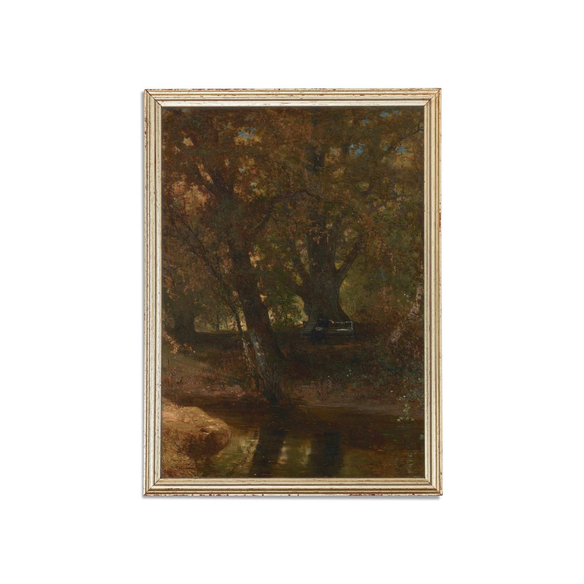 Moody Vertical Forest Stream with Ancient Trees and Rocks Poster - Image 3