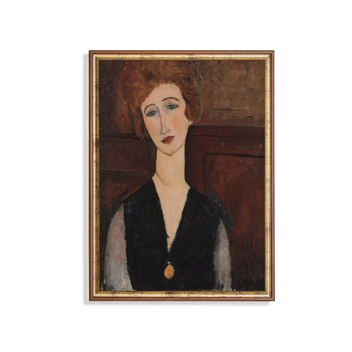 Antique Woman Portrait, Vintage Rustic Art Print