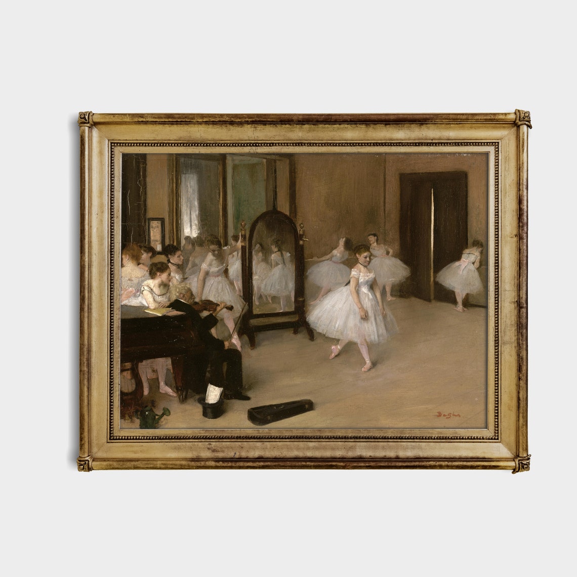 Degas The Dancing Class Ballerinas Rehearsing in a Studio Oil Print - Image 3
