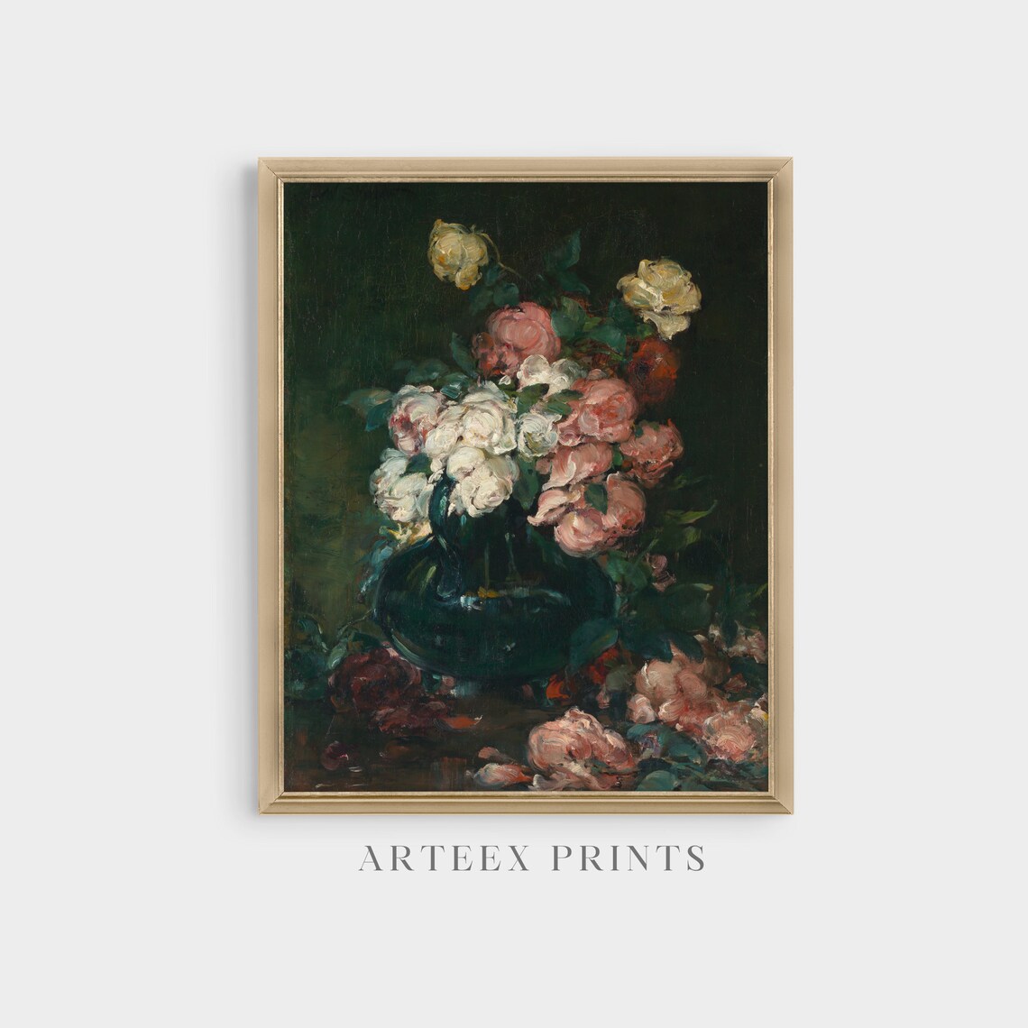 Vintage Still Life With Roses, Floral Art Print - Image 3