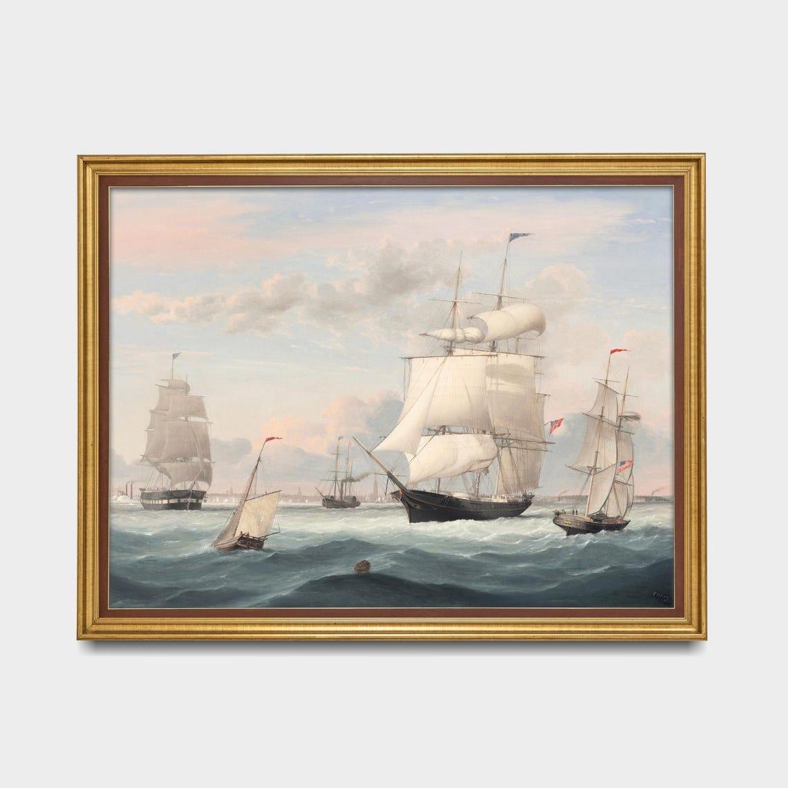 Vintage Sailing Ship Print Maritime Nautical Art Classic Tall Ship Painting Historic Ocean Scene Timeless Seascape Wall Decor - Image 4