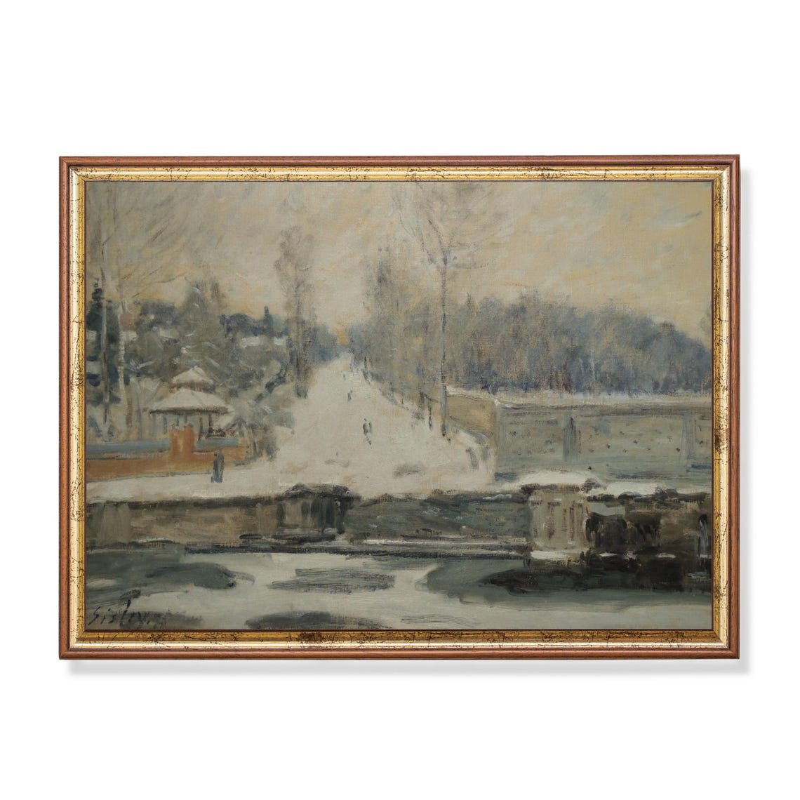 Alfred Sisley Snowy Hillside Impressionist Winter Landscape Poster