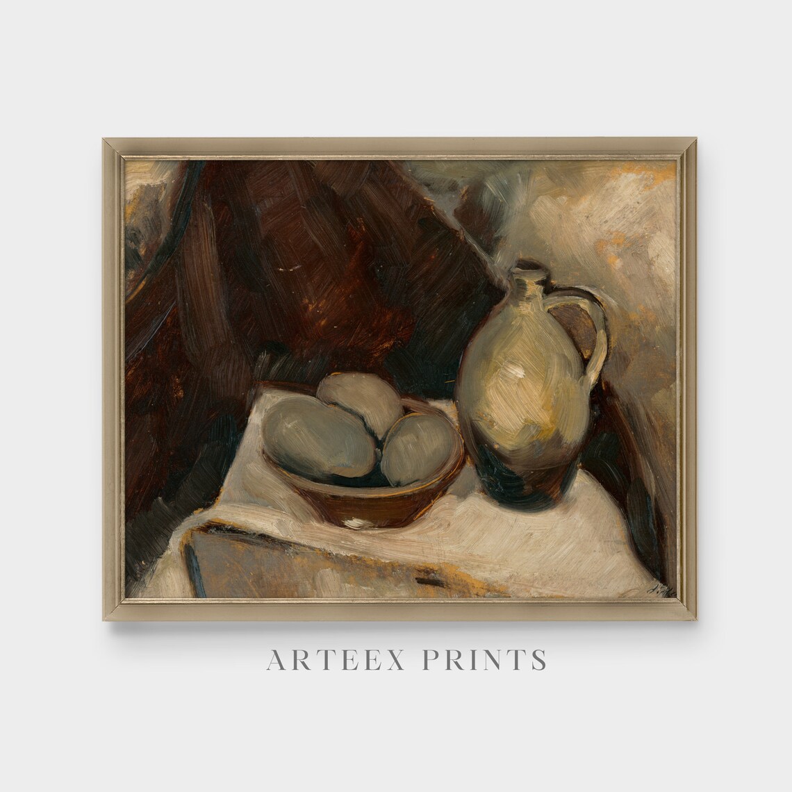 Vintage Still Life Kitchen Antique Oil Painting Art Print - Image 3