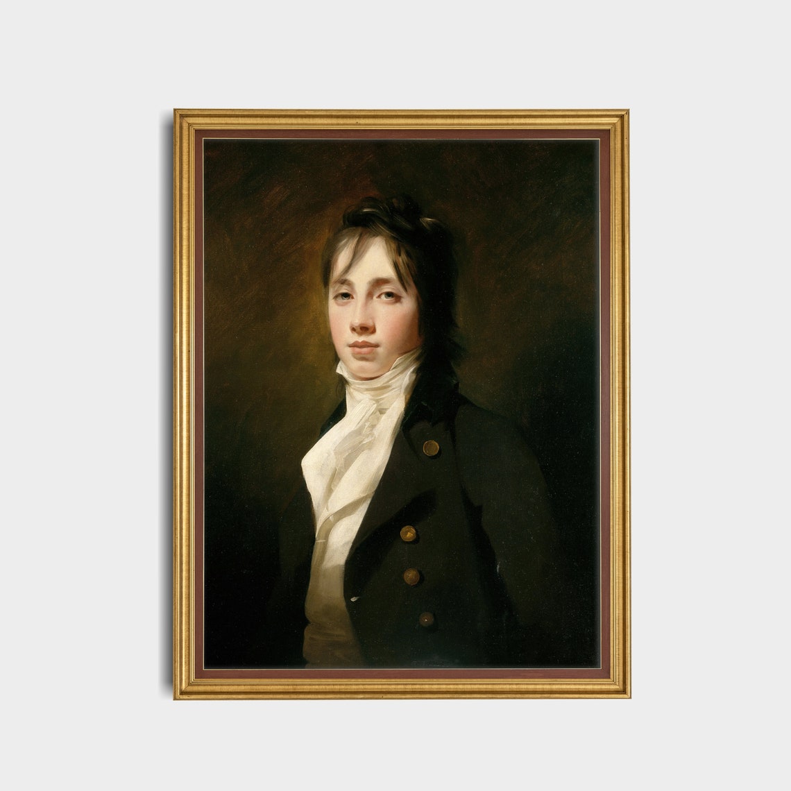 Young Gentleman With White Cravat Dark Romantic Portrait Poster - Image 5