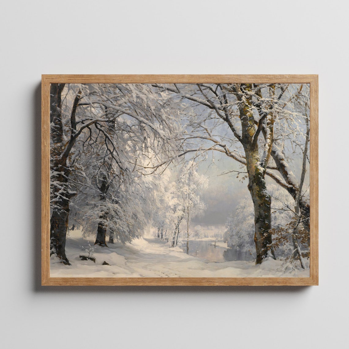 Snow Covered Forest Path Between Frost Laden Trees Winter Poster