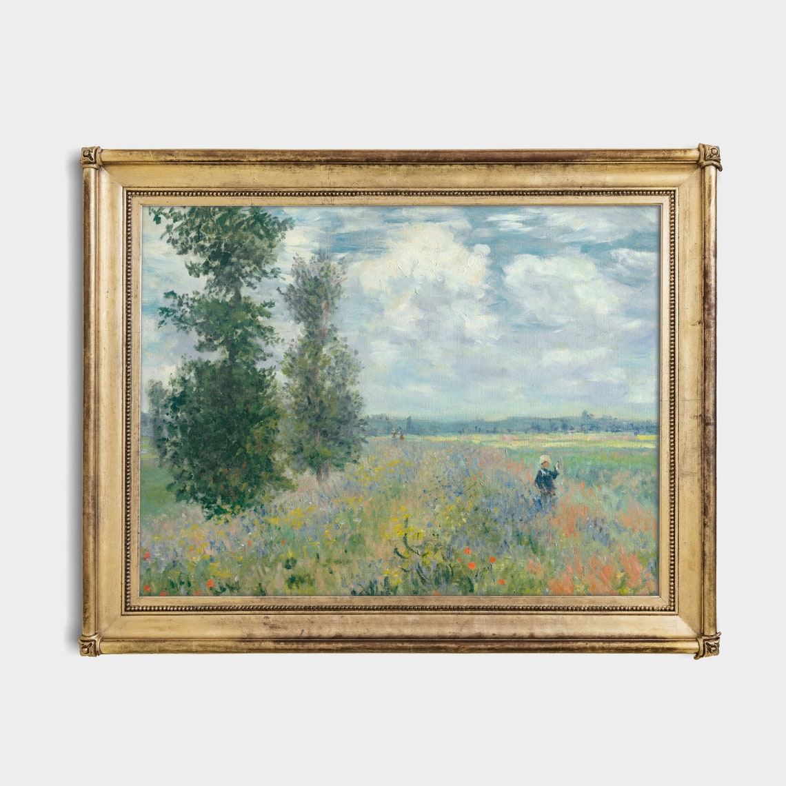 Wildflower Meadow with Poppies Impressionist Landscape Painting Poster - Image 2