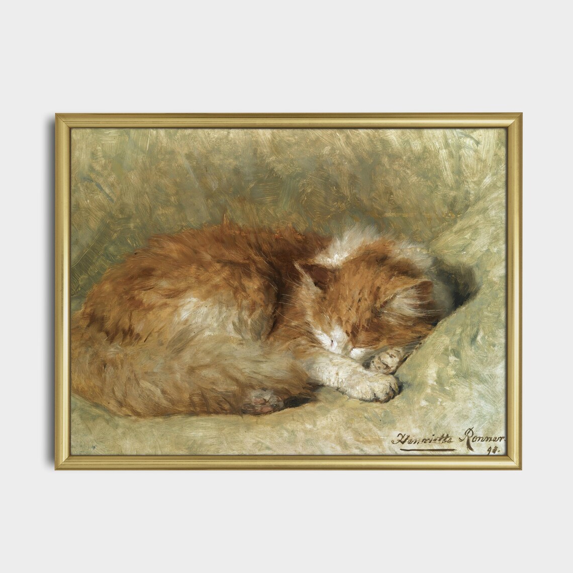 Sleeping Cat Vintage Animal Print, Farmhouse Art Print - Image 3