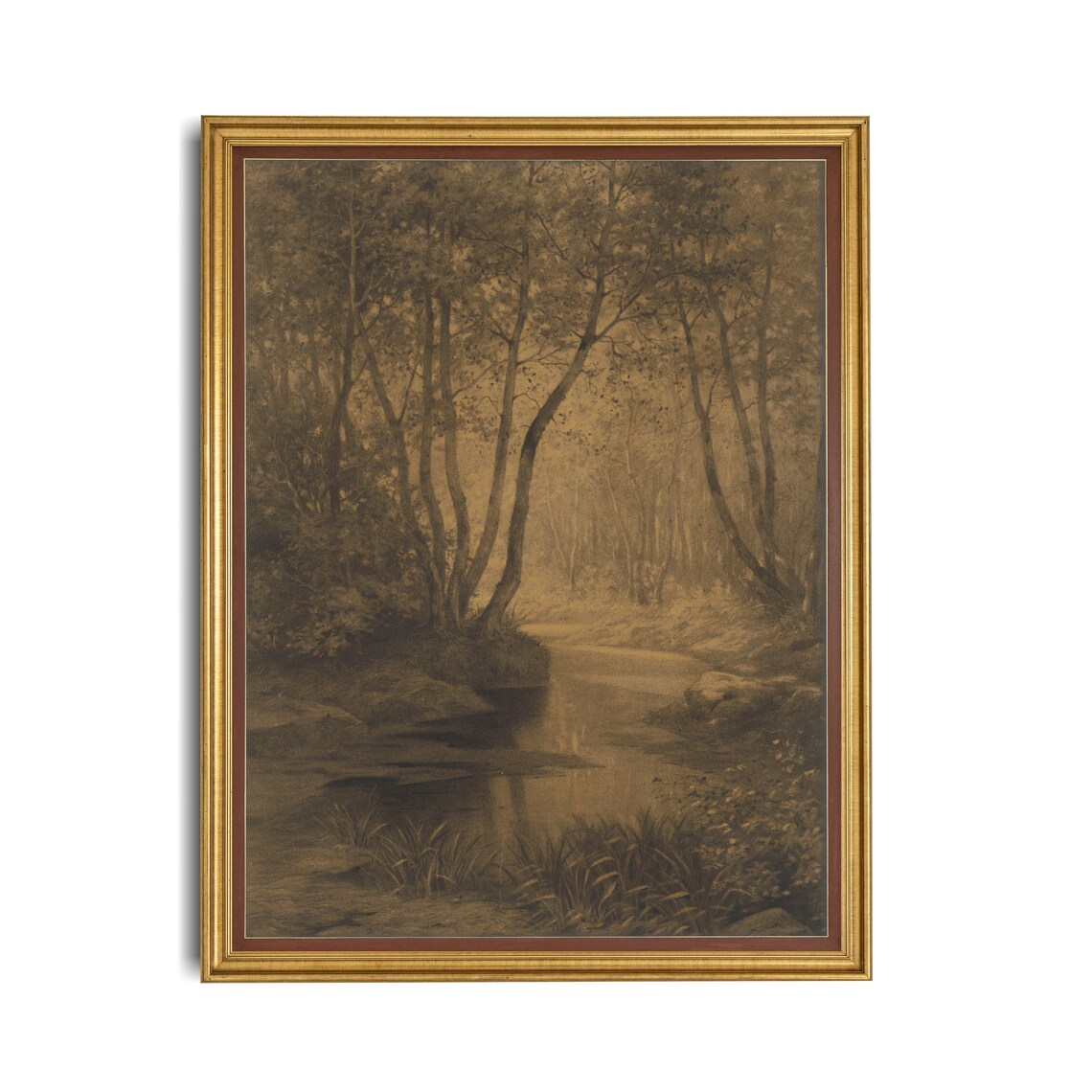 Landscape Sketch Vintage Rustic Country Art Print - Image 2