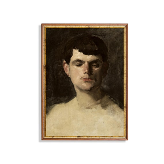 Printed And Shipped Vintage Man Portrait Antique Gentleman Portrait Moody Rustic Print 18th Century Fine Art Printed Wall Art