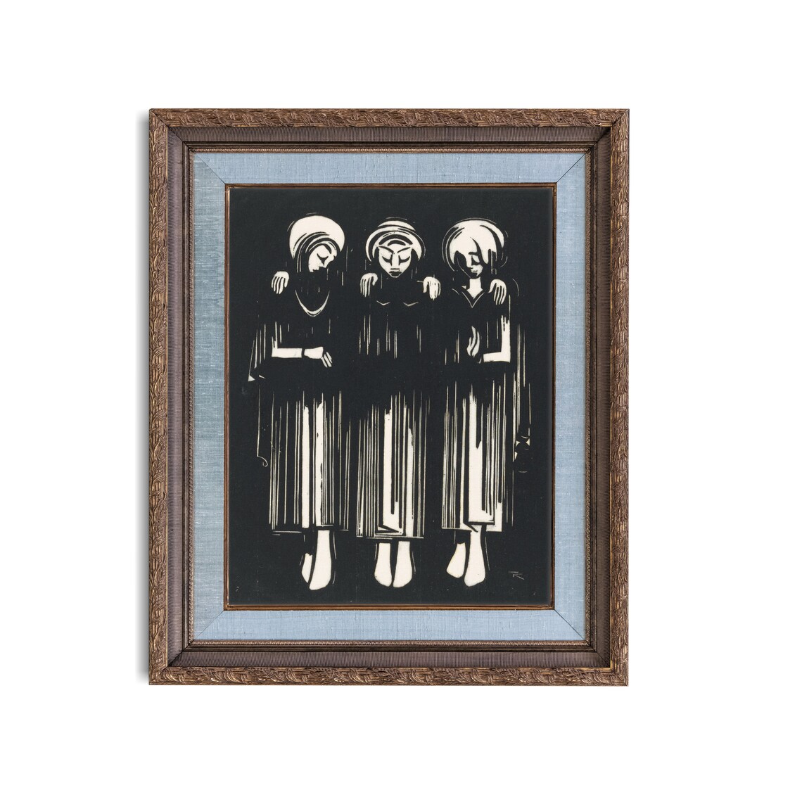 Three Women Painting, Vintage Abstract Art Print - Image 3