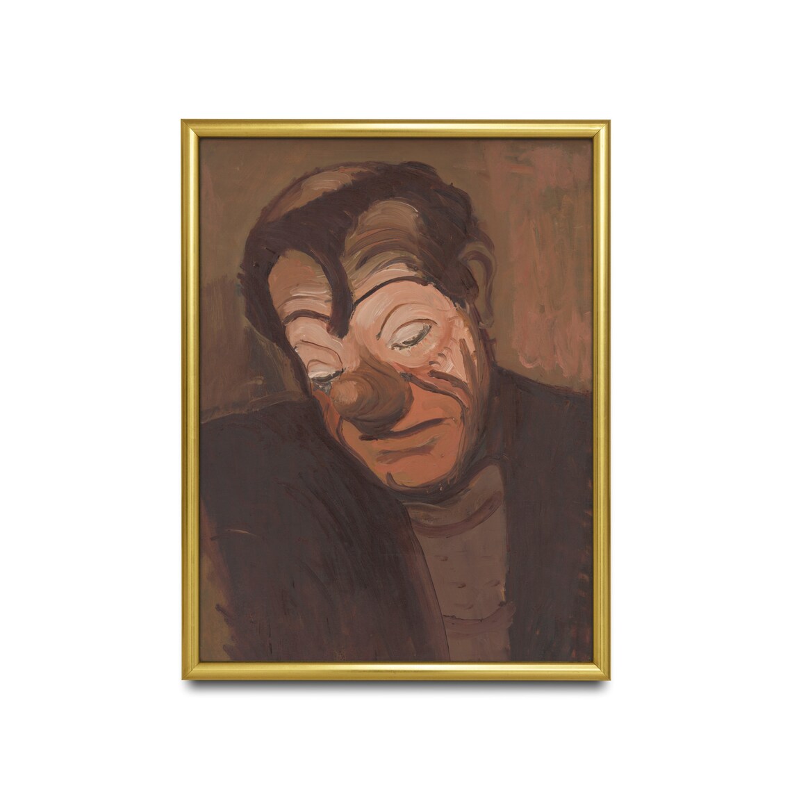 Expressionist Clown Head Bowed Vintage Portrait Painting Poster - Image 2