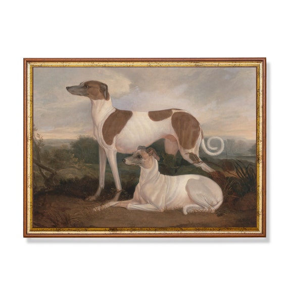 Printed And Shipped Vintage Dogs Painting Antique Animal Art Moody Painting Farmhouse Decor 18th Century Art Physical Prints